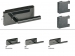 Glastürschloss-Set 6140/6325 mit 3-teiligen Türbändern und Flüsterfalle - Carbon schwarz