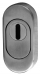 Ovale Schutzrosette mit Zylinderabdeckung Nr. 8990 in Edelstahl satiniert - für Außenseite
