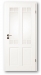 Weißlack Massivholz-Stiltür Britt mit Lichtausschnitt 10FG
